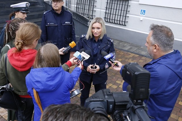 Wtorkowa konferencja prasowa KWP. Na pytania dziennikarzy odpowiada podinsp.Renata Laszczka-Rusek, rzeczniczka komendanta wojewódzkiego policji w Lublinie