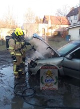 Pożar samochodu osobowego w Złocieńcu [ZDJĘCIA]