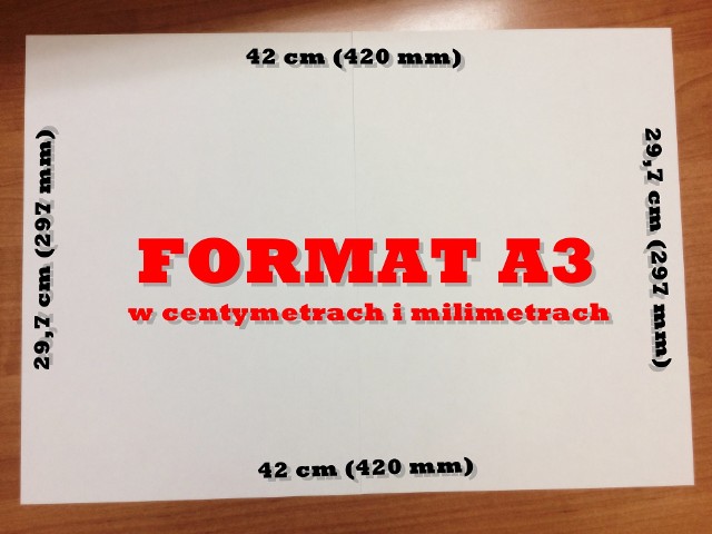 Format A3 w centymetrach i milimetrach