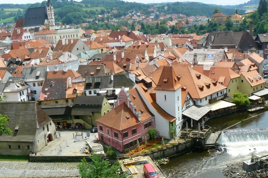 Panorama Czeskiego Krumlova z zamku