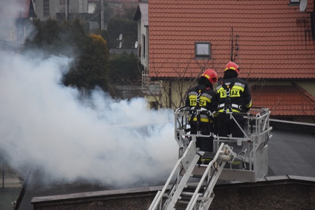 Pożar sadzy w kominie w Tychach