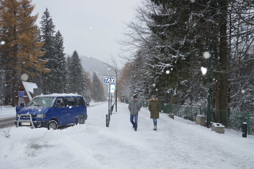 Zakopane zasypane. Zima atakuje, trudne warunki na drogach [ZDJĘCIA]