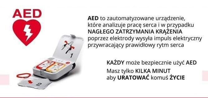 Defibrylator AED może uratować życie