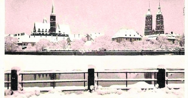 Breslau już pod koniec listopada przygotowywał się do zimy. Tu Ostrów Tumski pod śniegiem