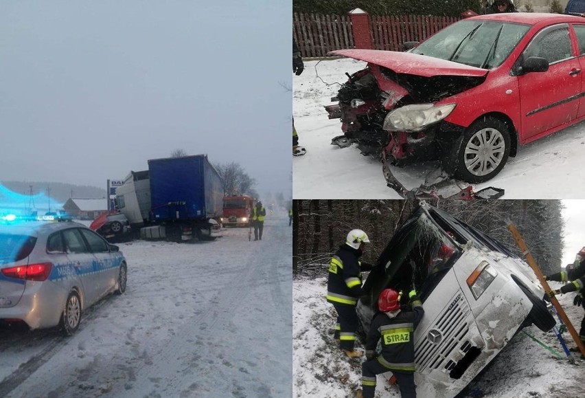 Wypadek śmiertelny. Ciężkie warunki na drogach. Mnóstwo kolizji [ZDJĘCIA]