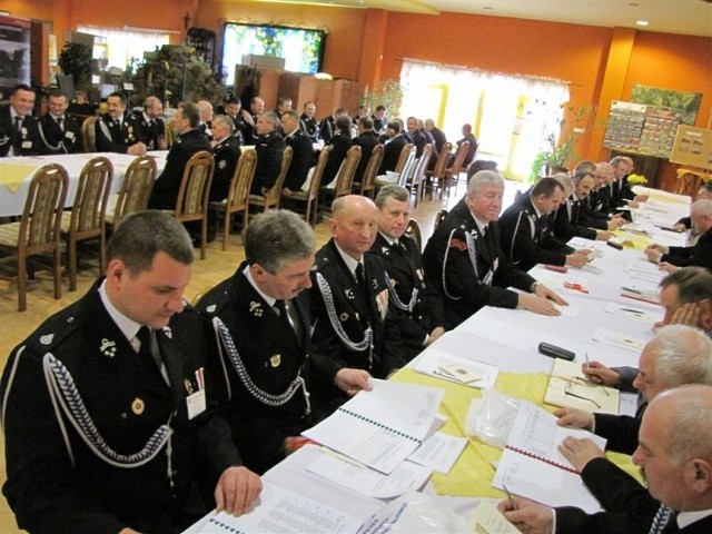 Strażacy spotkali się w Centrum Konferencyjnym w Wielogórze.