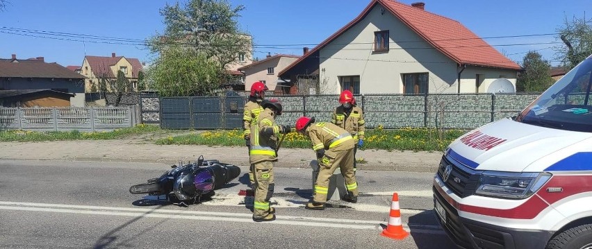 Wypadek motocyklisty na ul. Bielskiej w Hajnówce