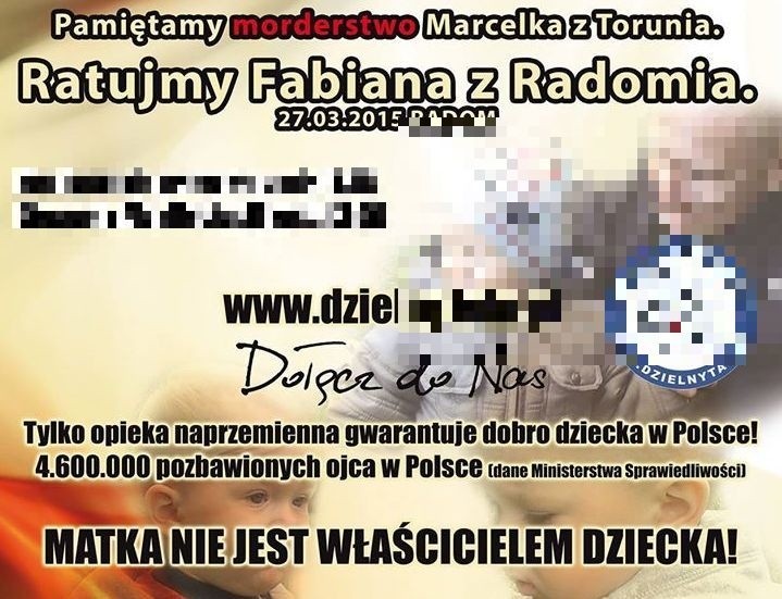 Plakat akcji "Ratujmy Fabiana z Radomia" jest udostępniany...