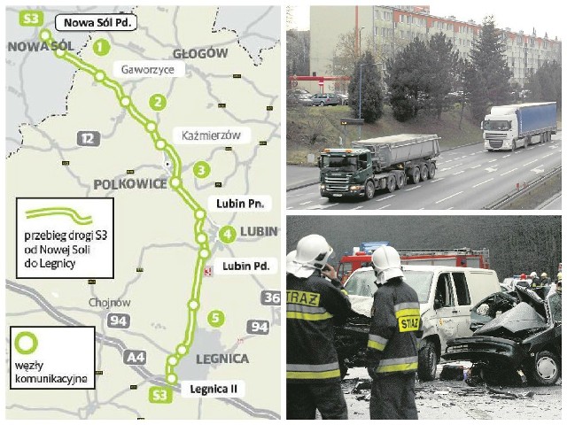 Na drodze nr 3 z Legnicy do Lubina często dochodzi do tragicznych wypadków, bo ruch jest bardzo duży