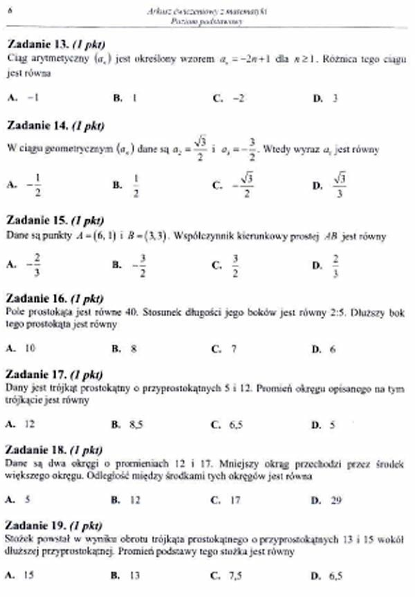 Próbna Matura 2012 z matematyki - zadania...