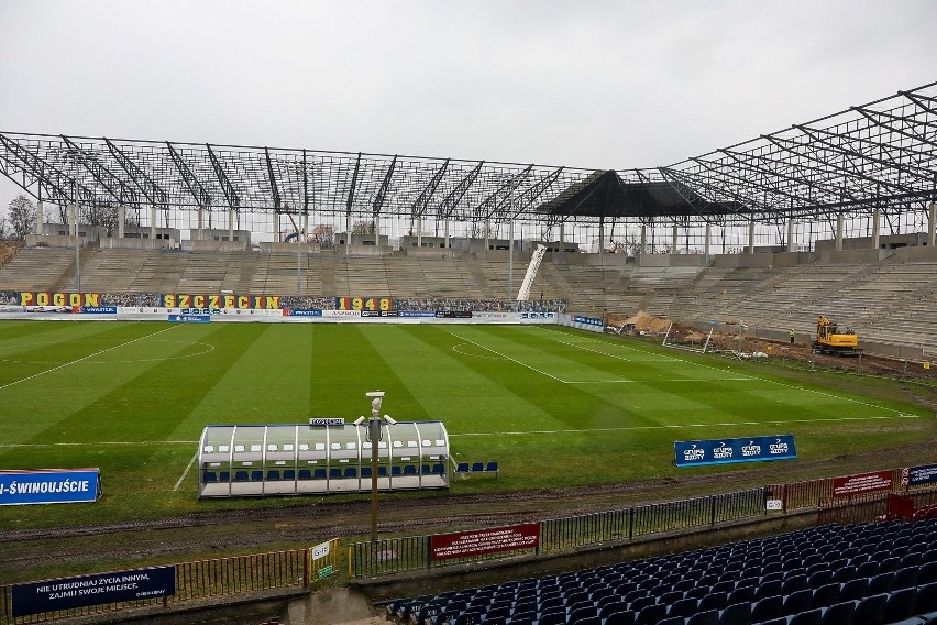 Zgodnie z planem idą za to prace na stadionie Pogoni...