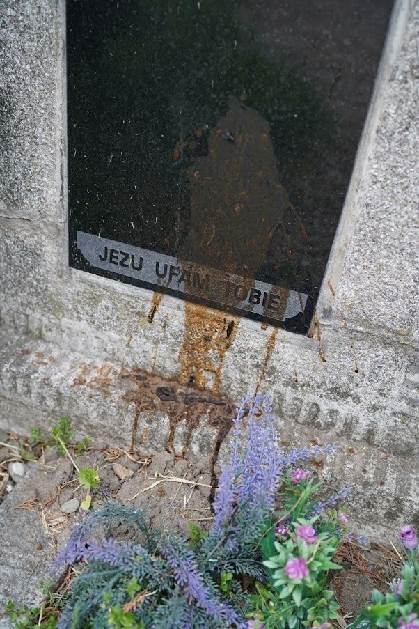 Przykłady aktów wandalizmu na zabytkowym cmentarzu w Brzesku