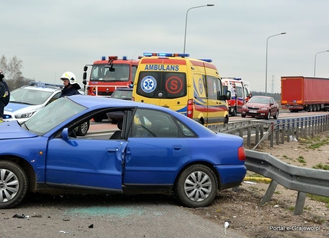 Wypadek na obwodnicy Szczuczyna. Honda zderzyła się z Audi