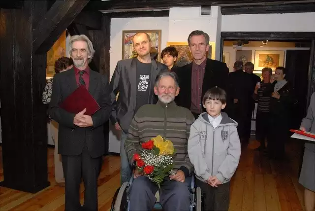 Laureaci od lewej: Józef Stolorz, Paweł Nowak, Jerzy Kędzierski oraz Zbigniew Stec z synem