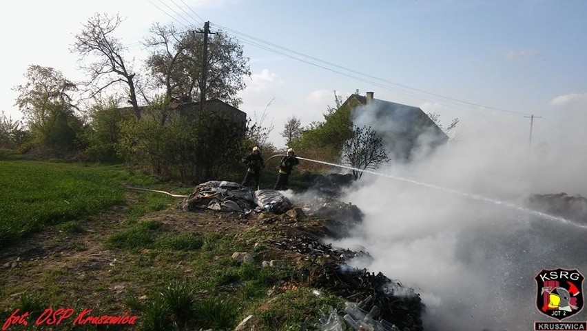 Na prywatnej działce w Tarnowie pod Kruszwicą wybuchł pożar....