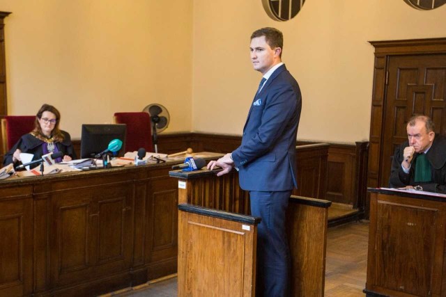 Wiceprezydent Gdańska Piotr Grzelak zeznawał przed sądem w procesie Pawła Adamowicza, 14 grudnia 2017 r.