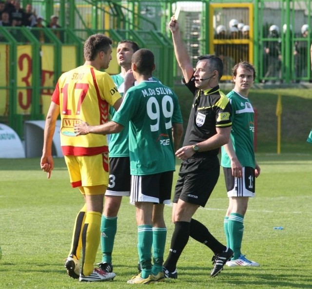 Pavol Stano otrzymał czwartą żółtą kartkę w końcówce meczu w Bełchatowie i będzie musiał pauzować w piątkowym meczu z Legią Warszawa.