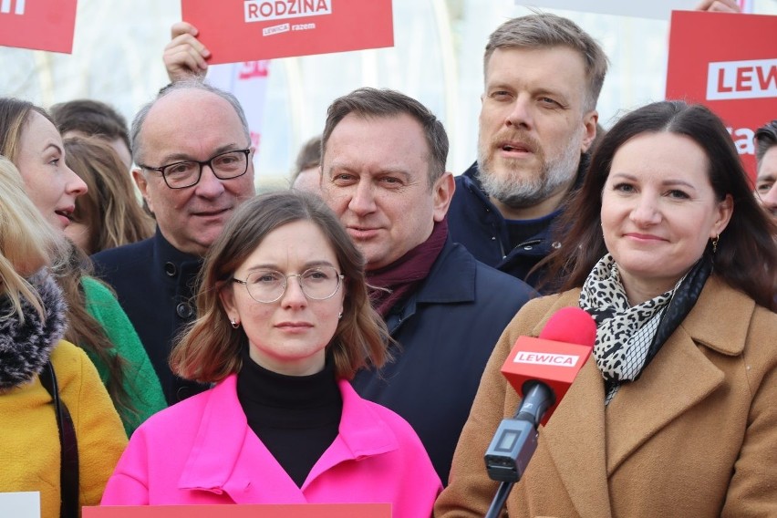 Trasa parlamentarna Lewicy. W Łodzi na konferencji prasowej byli Czarzasty, Biedroń, Zandberg, Trela i inni