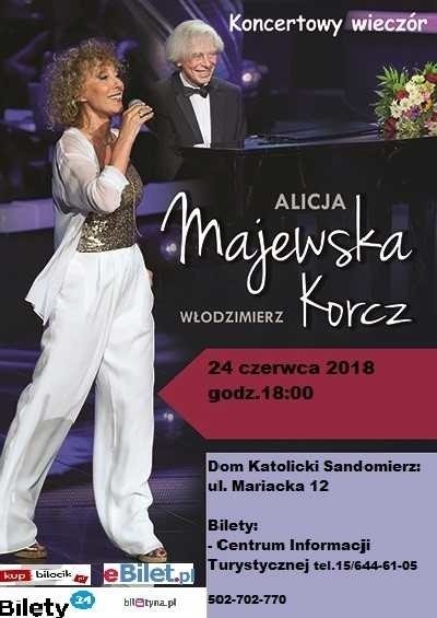 Koncert Alicji Majewskiej i Włodzimierza Korcza z towarzyszeniem Warsaw Opera Quartet w niedzielę, 24 czerwca w Sandomierzu. Mamy bezpłatne 