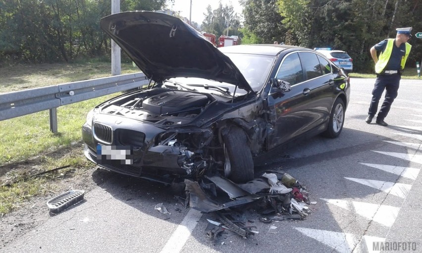 Wypadek na drodze krajowej nr 46 w Malerzowicach Wielkich