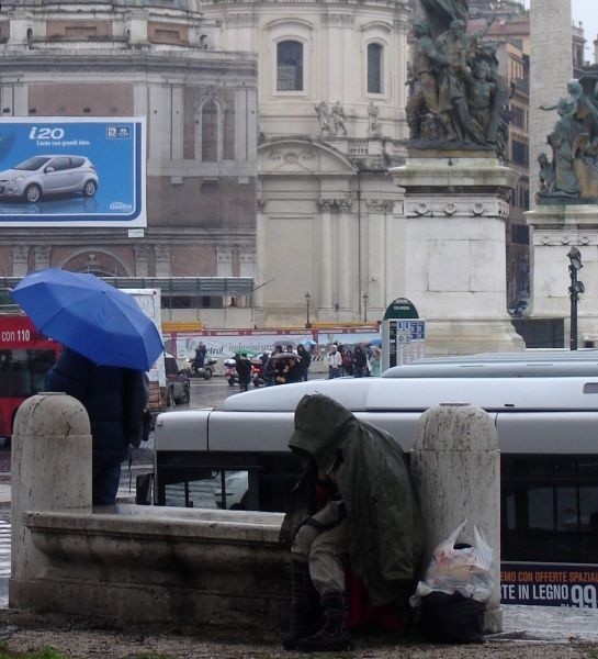 Miejsce spotkań Polaków na Piazza Venezia w Rzymie.