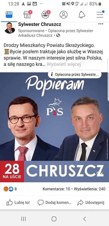 Fatalna pomyłka kandydata do Sejmu, posła Sylwestra Chruszcza. Mieszkańcy powiatu skarżyskiego mają ubaw! (ZDJĘCIA)