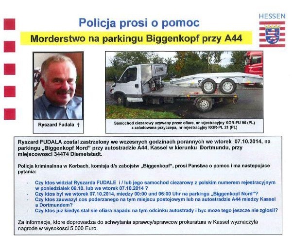 Ryszard Fudala został zastrzelony na parkingu w Niemczech