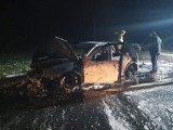 Pożar samochodu w gminie Stolno. Zobaczcie zdjęcia