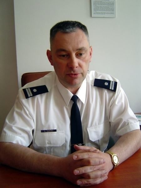 Podinspektor Leszek Łucki, komendant powiatowy policji w...