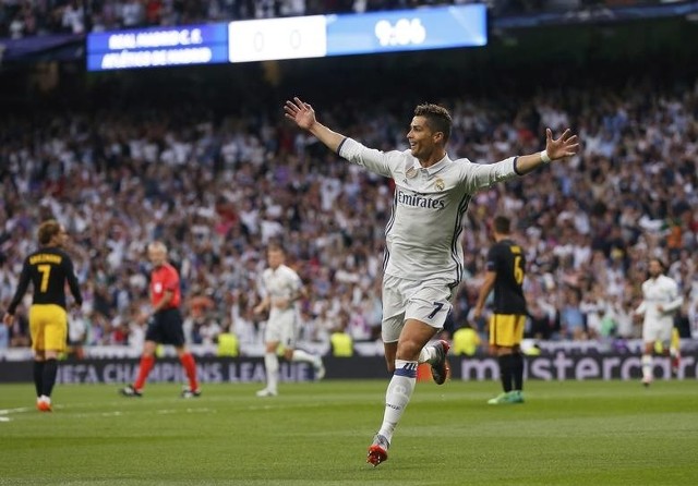 Cristiano Ronaldo strzelił wszystkie trzy gole w meczu z Atletico