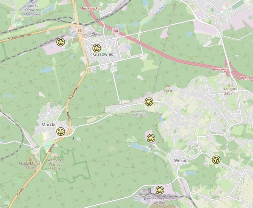 Mapa wstrząsów górniczych na Śląsku. Polska Grupa Górnicza...