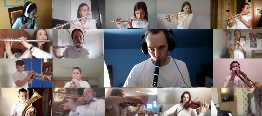 Ostrów Maz. Orkiestra Młodych Miejskiego Domu Kultury w Ostrowi Mazowieckiej zagrała dla służby zdrowia