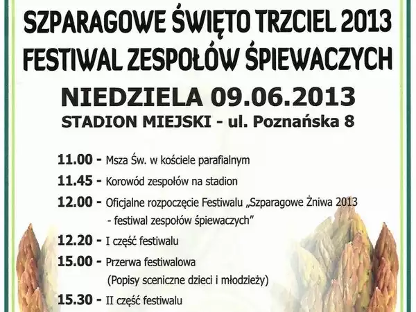 Dwudniowy maraton imprez zakończy w niedzielę festiwal Szparagowe Święto