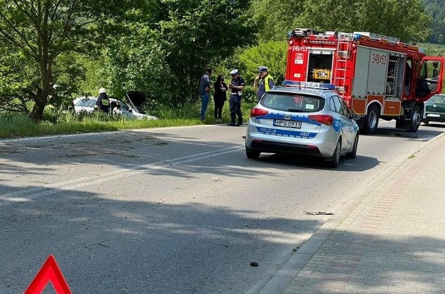 Do szpitala trafiła jedna z osób podróżujących samochodem, który wypadł z drogi