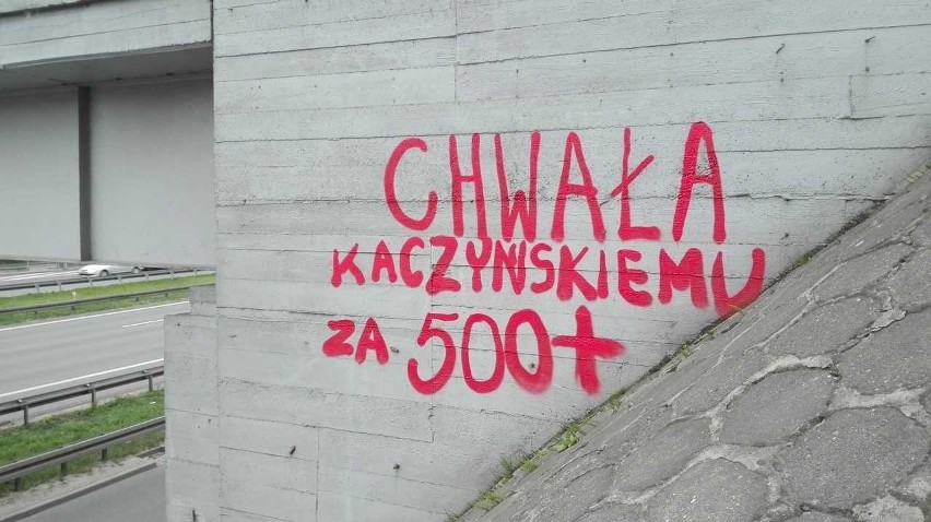 Napis na przęśle wiaduktu w Sosnowcu