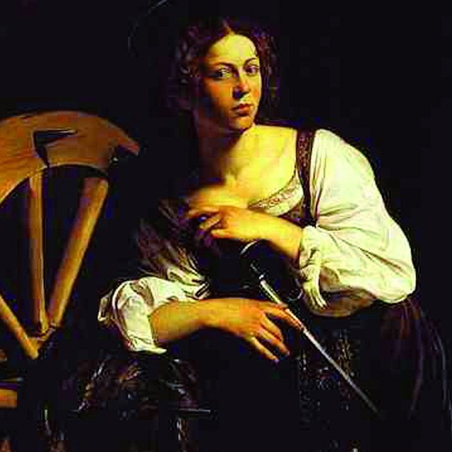 Katarzyna Aleksandryjska według Caravaggio.