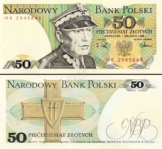 Banknot 50 zł 1988 rok - 9,90 zł
