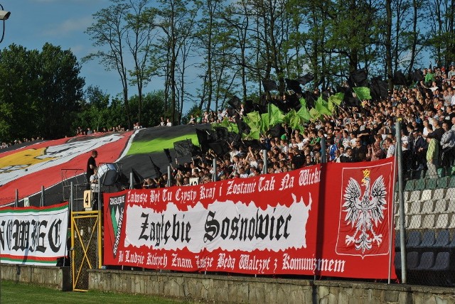 Kibice na meczu Zagłębie Sosnowiec - Polonia Bytom (0:0)