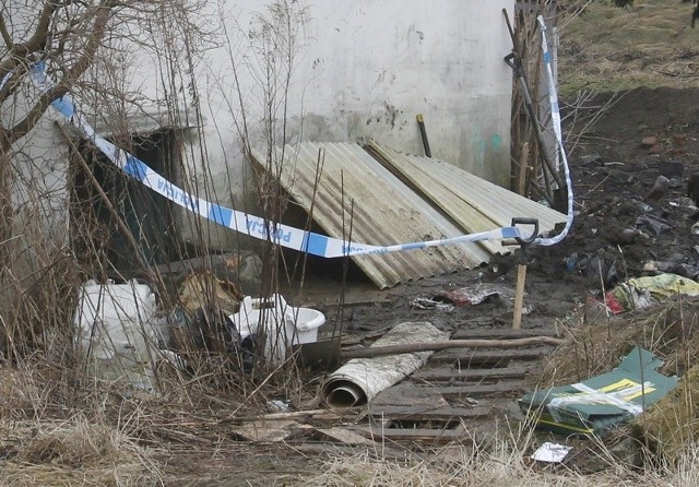 Zwłoki znaleziono zakopane obok starego domku na działkach przy ul. Białowieskiej.