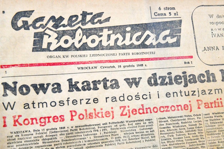 Pierwszy numer „Gazety Robotniczej” ukazał się 16 grudnia...