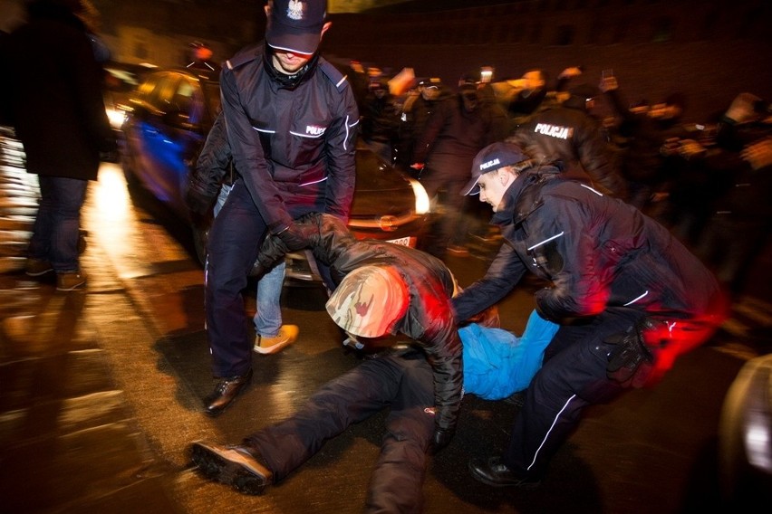 Protestujący blokowali wjazd na Wawel.