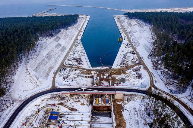 Budowa przekopu Mierzei Wiślanej, styczeń 2022