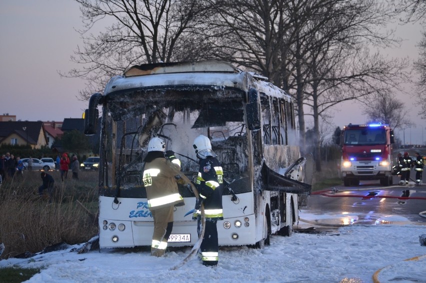 Nowy Dwór Gdański. Spłonął autokar, który wiózł wycieczkę do Krynicy Morskiej. Jedna osoba trafiła do szpitala [ZDJĘCIA]