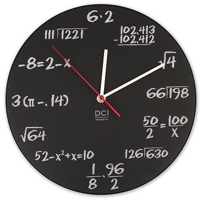 Zegar matematycznyTo zegar z działaniami matematycznymi zamiast liczb wskazujących godzinę