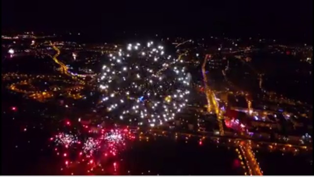 Tak wyglądał Gorzów z lotu ptaka w sylwestrową noc