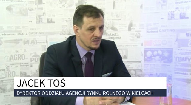 Jacek Toś, dyrektor terenowego oddziału Agencji Rynku Rolnego w Kielcach mówi o tym, kto może skorzystać z pomocy nadzwyczajnej i jakie stawki można otrzymać.