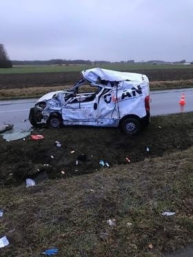 Wypadek na trasie Łapy - Płonka Kościelna