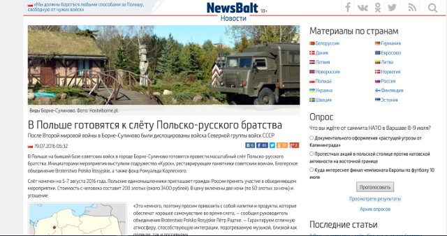 Rosyjski portal newsbalt.ru pisze o zlocie o "braterskim zlocie w Bornem Sulinowie"