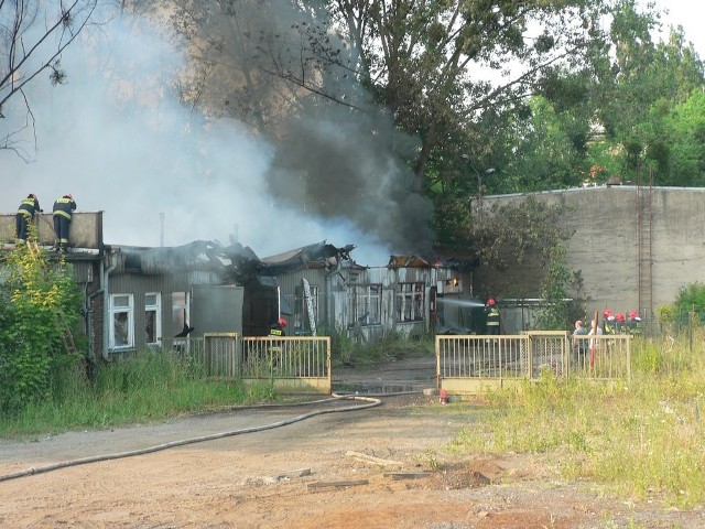 Pozar przy Obotryckiej w Szczecinie