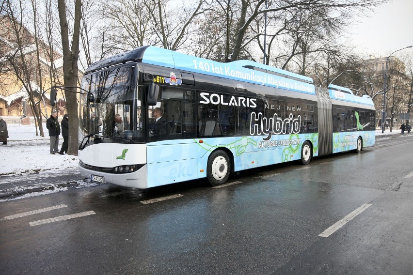 Kraków. Pierwszy hybrydowy autobus na regularnej trasie [ZDJĘCIA, WIDEO]